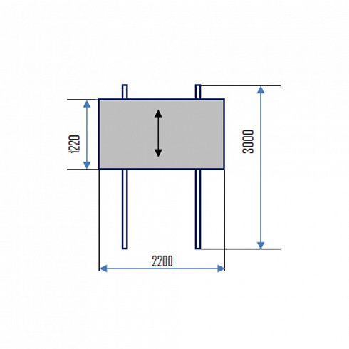 Колонная доска  (Для настенной ЖК-панели) Размер доски: 3000 х 1220 мм; Ширина системы 3200 мм